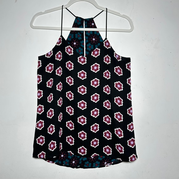 Talbots Tops - FLAW Womens reversible Black Floral Print Halter Neck Sleeveless Tank Top Size M